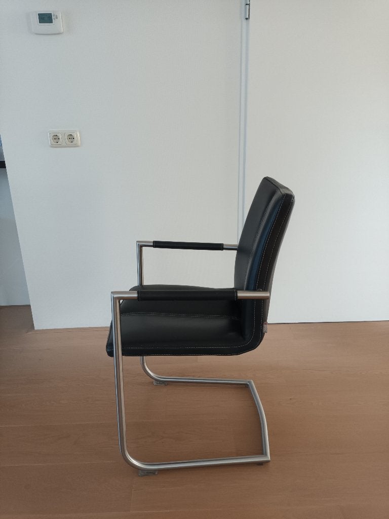 Stoelen eettafel 6x, Ophalen, Gebruikt, Zwart, Metaal