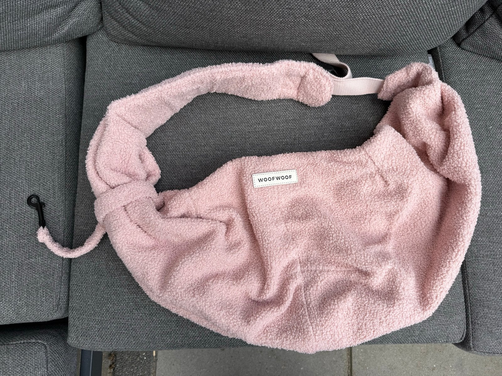 Woof Woof honden draagzak roze (teddy), Verzenden, Zo goed als nieuw