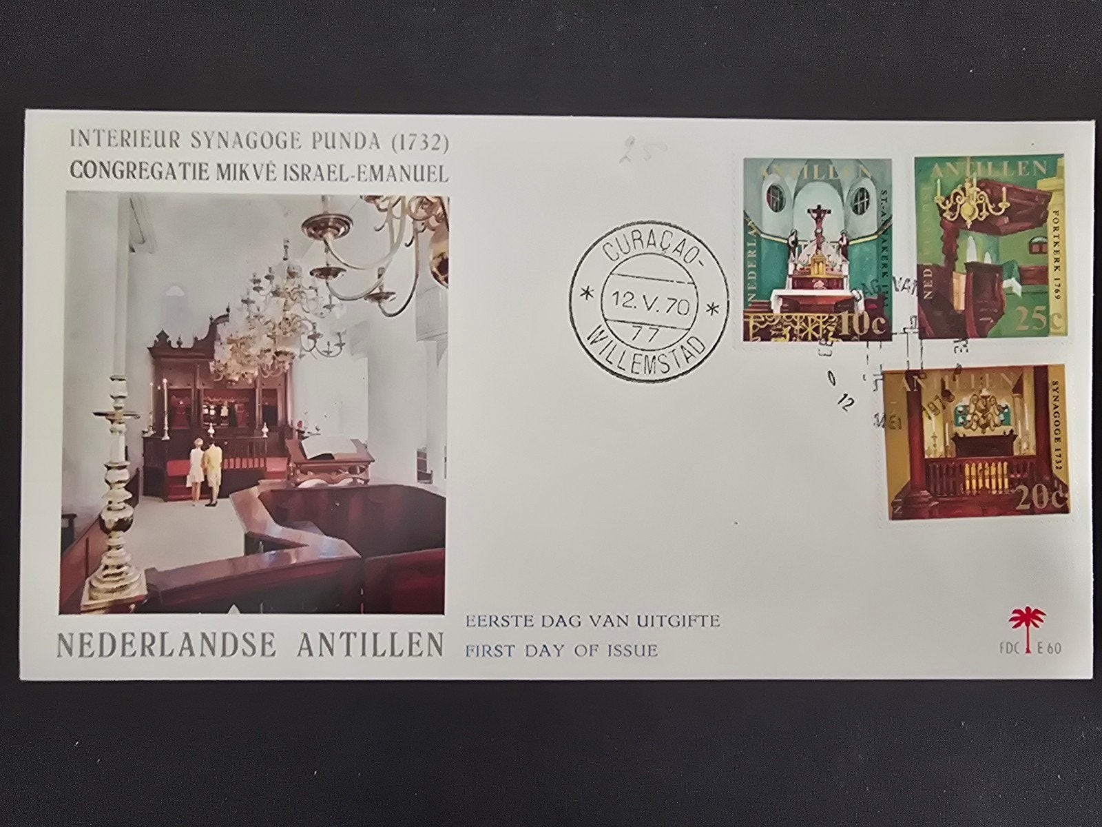 Eerstedagenveloppe Nederlandse Antillen E60 1970, Ophalen of Verzenden, Onbeschreven, Nederland