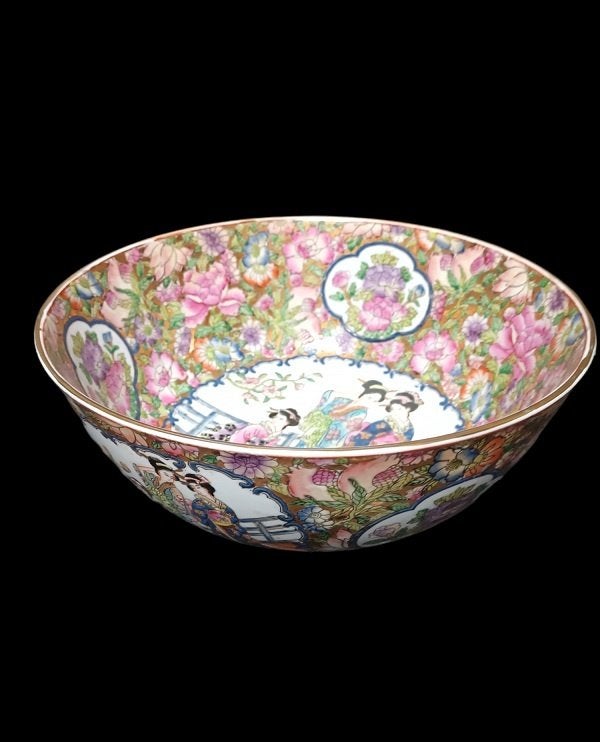 enorme famille rose bowl, Ophalen