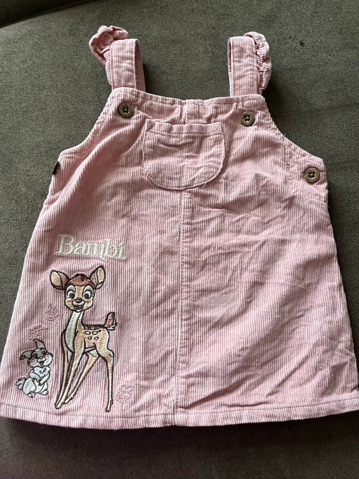 Roze Bambi tuinbroekjurk van Primark, maat 68 cm, Kinderen en Baby's, Ophalen of Verzenden, Zo goed als nieuw, Meisje