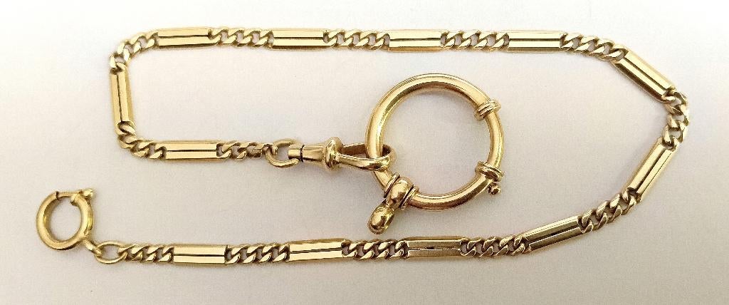 Antieke Gouden Chatelaine/Horlogeketting € 1.190,00, Ophalen of Verzenden, Goud