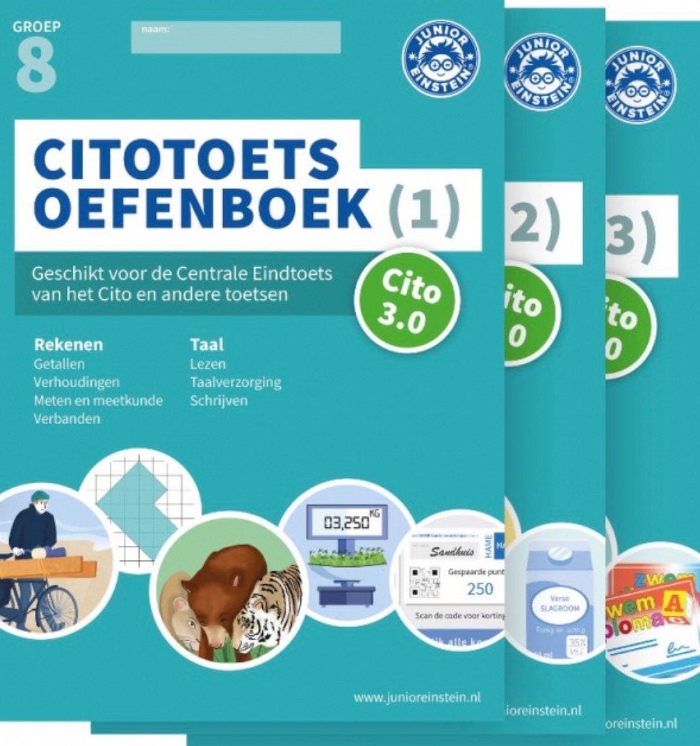 Cito Oefenboek Groep 8 (deel 1, 2, 3) - Junior Einstein PDF, Ophalen of Verzenden, Zo goed als nieuw, Overige niveaus, Overige vakken