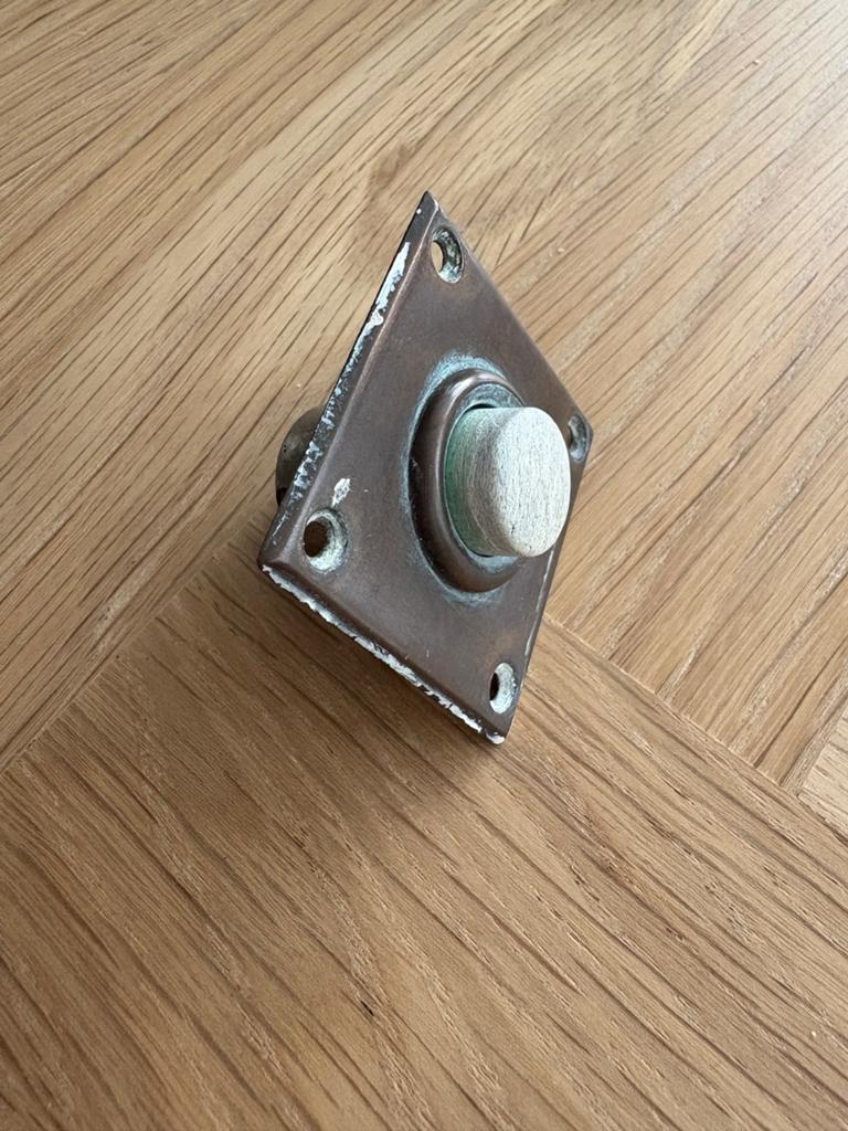 Oude deurbel messing met been knopje, Antiek en Kunst, Ophalen of Verzenden