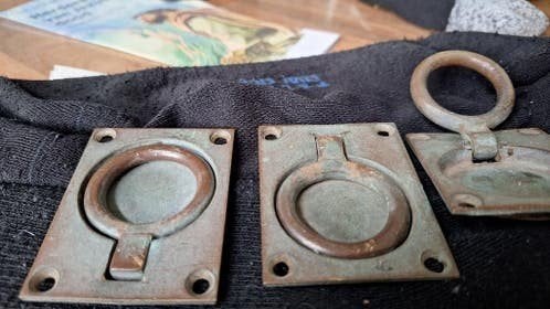 Antieke klemmen met oog - Set van 3, Ophalen of Verzenden