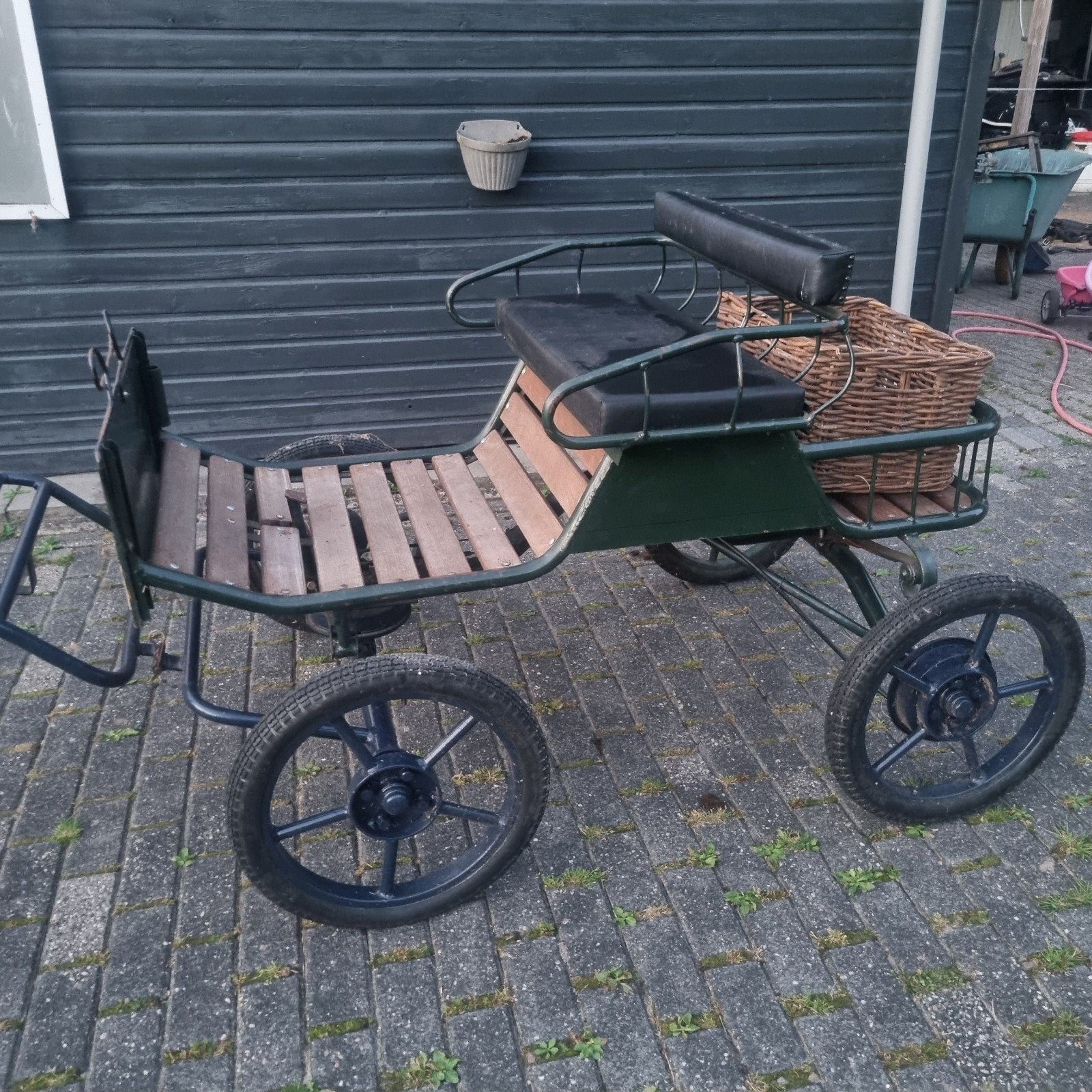 Lichte geremde Shetland pony wagen 16 inch incl mentuig, Gebruikt, Pony