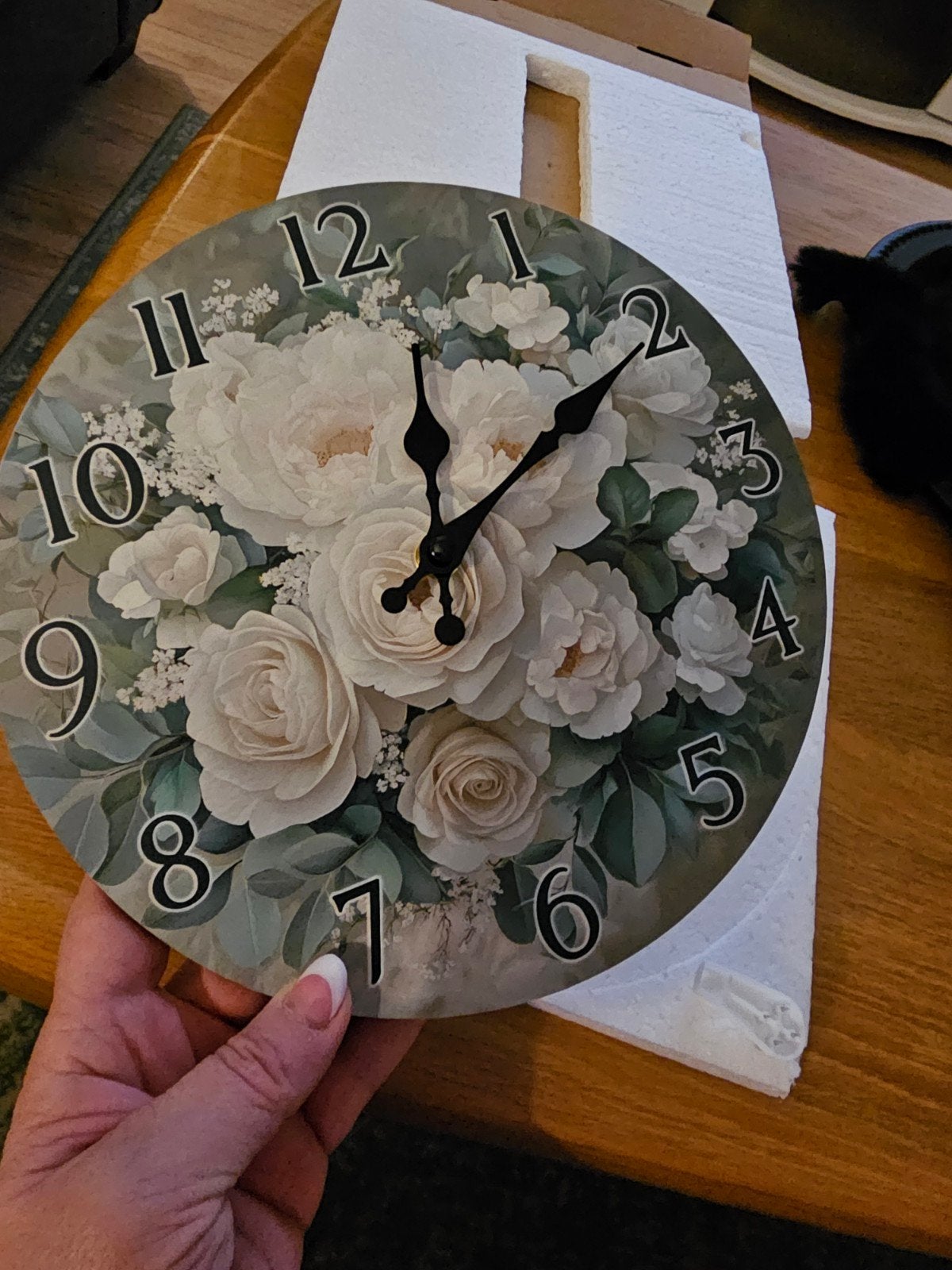 Nieuw In Doos! Prachtige Klok Met Bloemen Incl.verz €28,-, Verzenden, Nieuw, Wandklok