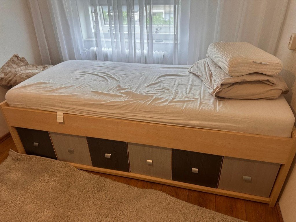 Tienerbed met vakken, Ophalen, Gebruikt, 180 cm of meer, 85 tot 100 cm
