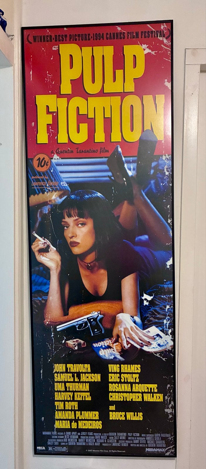 Pulp Fiction Poster in Zwarte Lijst. Film - Nostalgie!, Ophalen, Zo goed als nieuw, Foto of Poster, 75 – 100