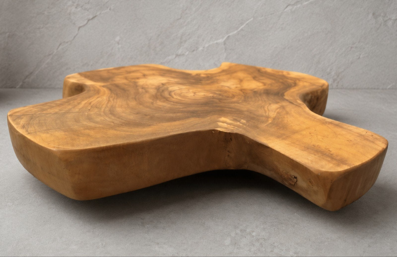mooi groot, zwaar Teak Houten Plateau op pootjes, Ophalen of Verzenden, Zo goed als nieuw, Handgemaakt, Dienblad