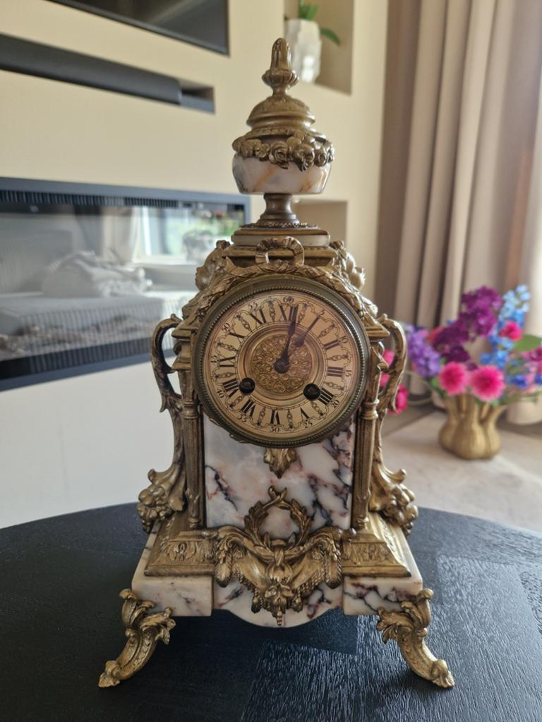 Antieke Franse pendule klok 19e eeuw, Antiek en Kunst, Antiek | Klokken, Ophalen of Verzenden
