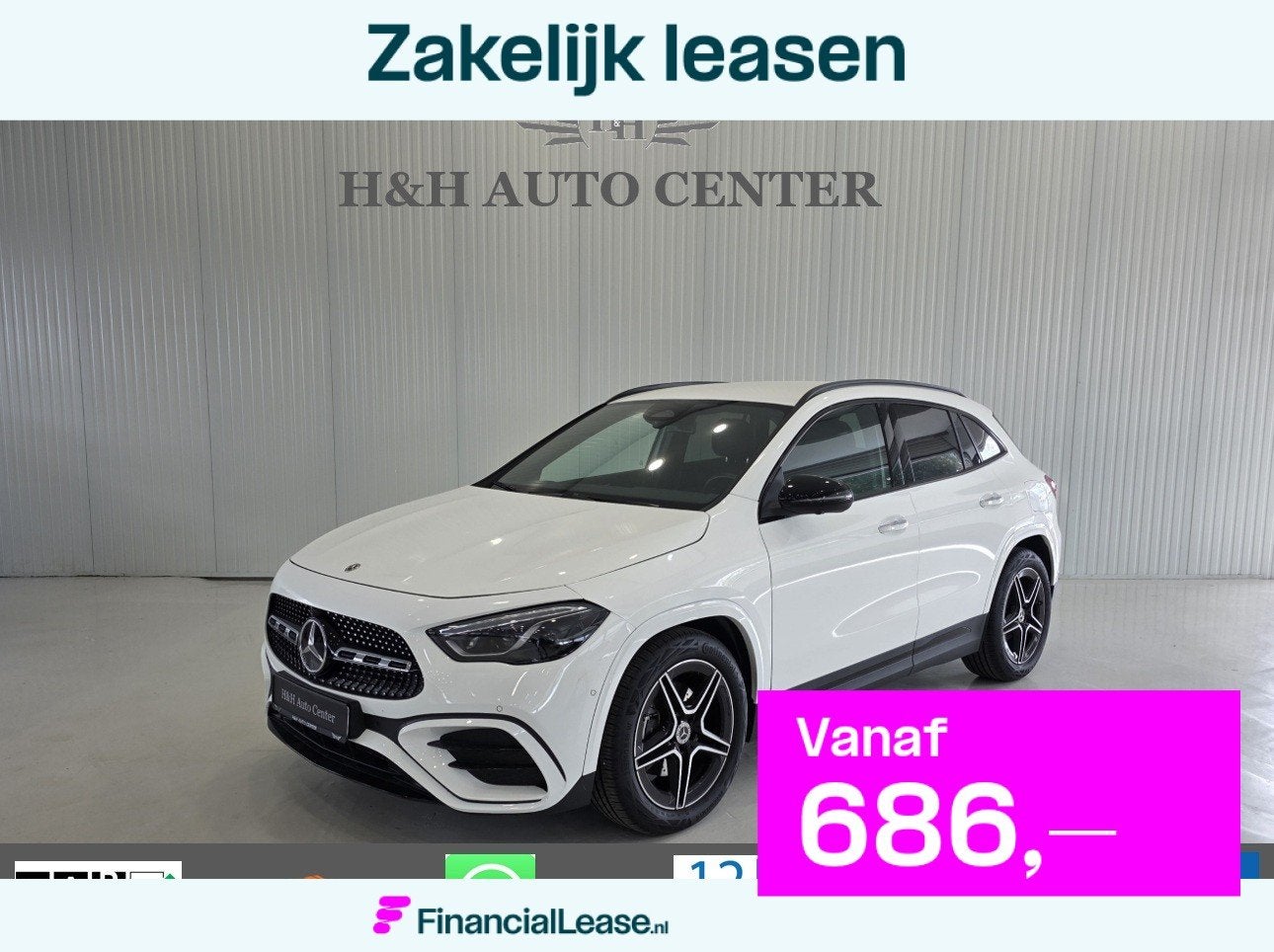 Mercedes-Benz GLA 200 AMG Line |CAMERA|CARPLAY|Sfeerverlicht, Dealer onderhouden, Wit, Bedrijf, 165 pk