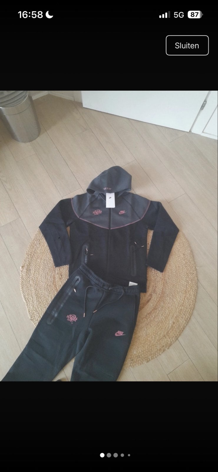 Nike Tech Fleece Trainingspak Zwart/Roze, Zwart, Nieuw, Lange mouw, Ophalen