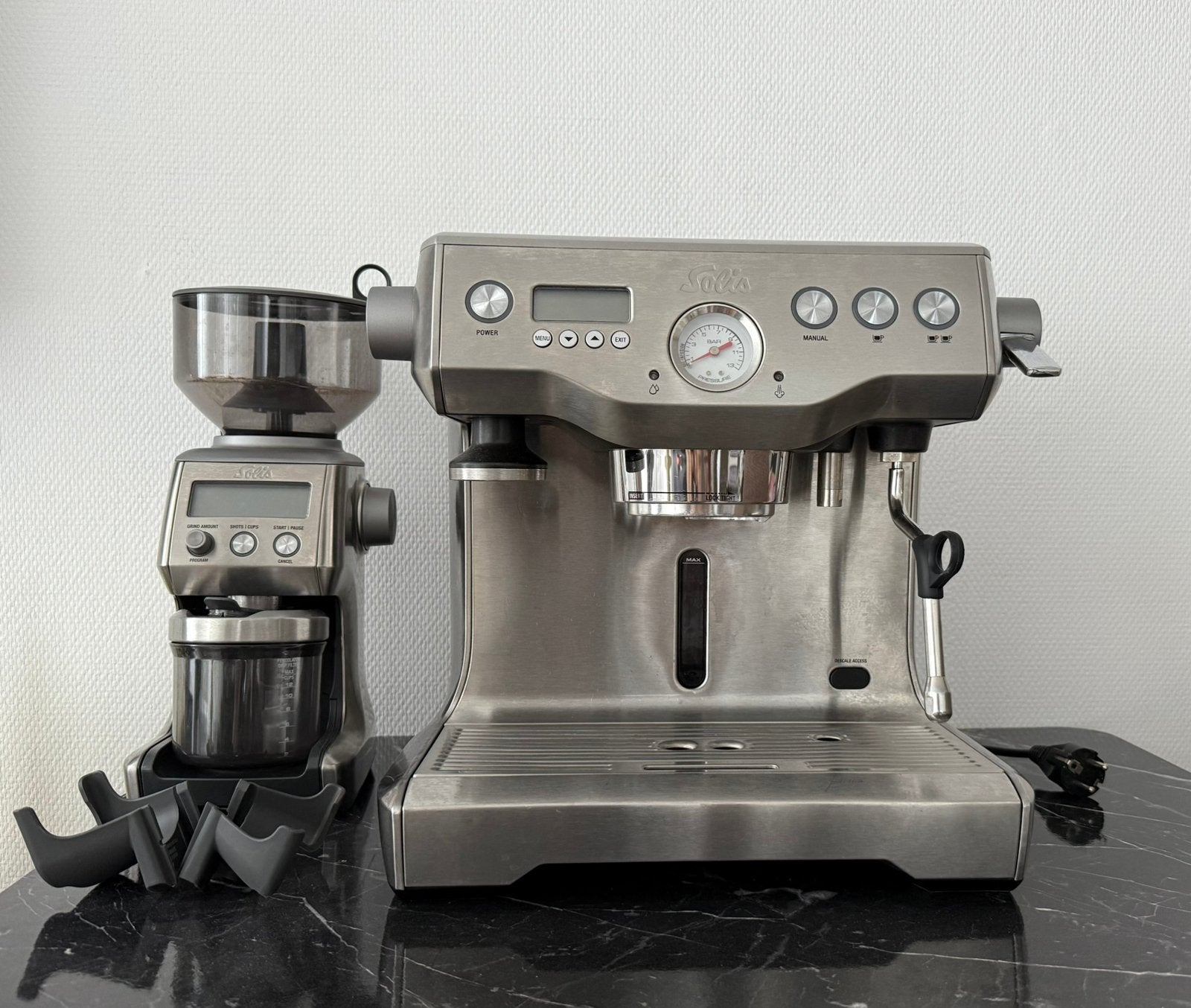 Solis Barista Triple Heat + Solis koffiemolen | Dual Boiler, Witgoed en Apparatuur, Ophalen of Verzenden, Zo goed als nieuw, Espresso apparaat