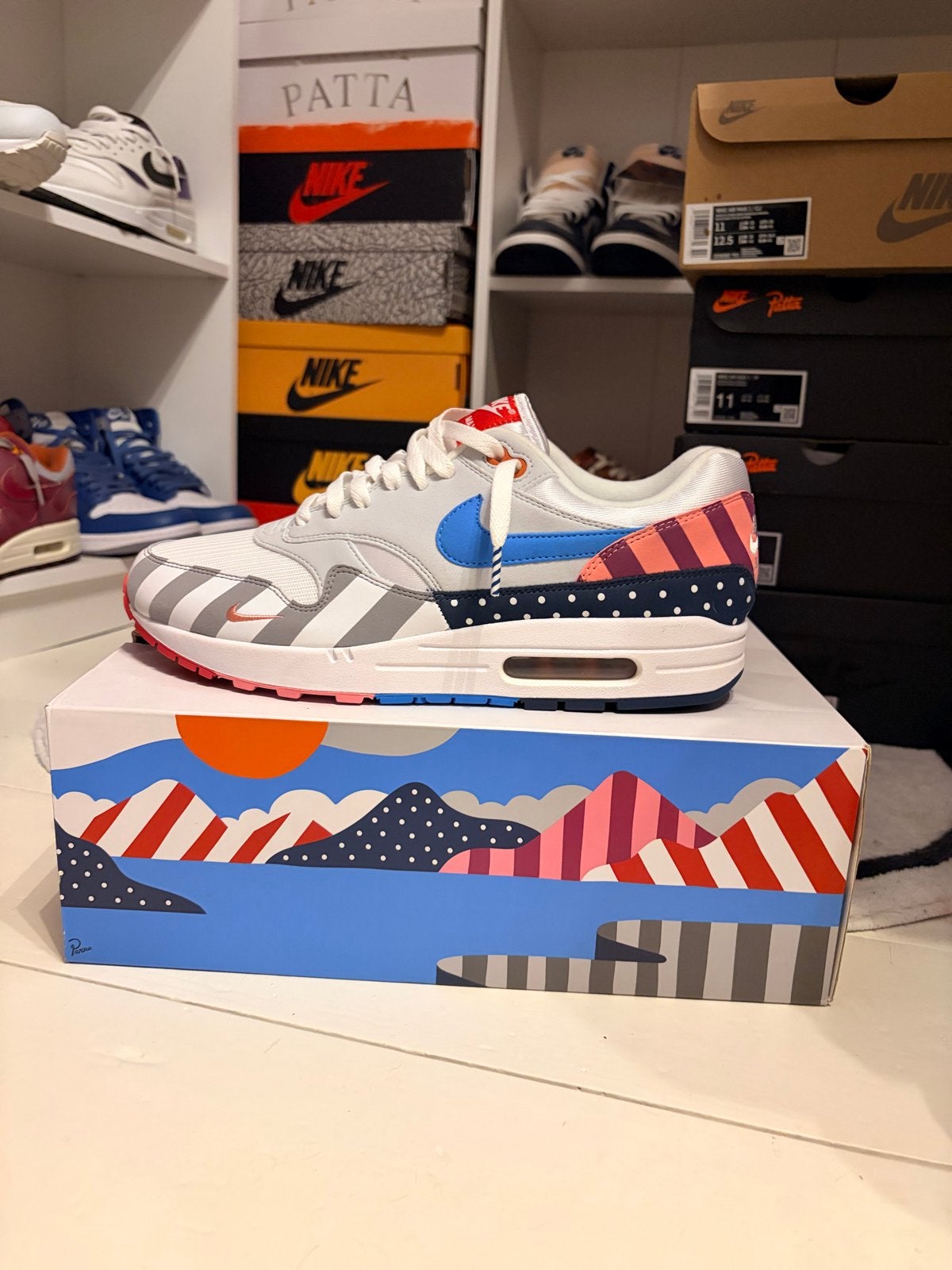 Nike Air Max 1 Patta x Parra maat 44.5 DS, Ophalen, Nieuw, Overige kleuren, Sneakers of Gympen