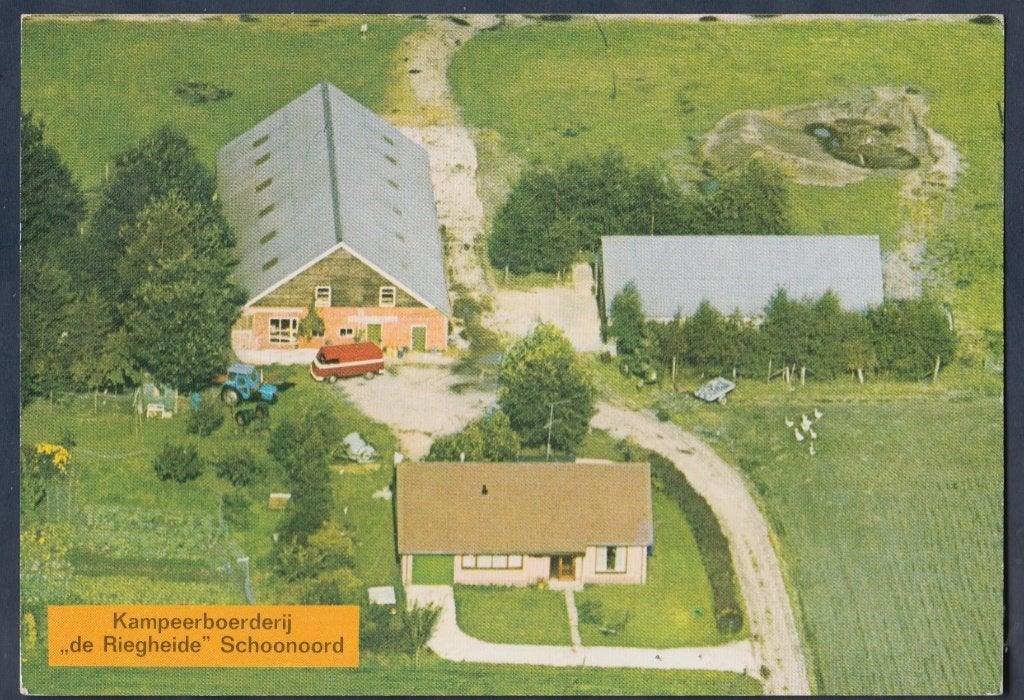 Schoonoord Kampeer Boerderij De Riegheide Luchtfoto 1980, Ophalen of Verzenden, 1980 tot heden, Gelopen, Drenthe
