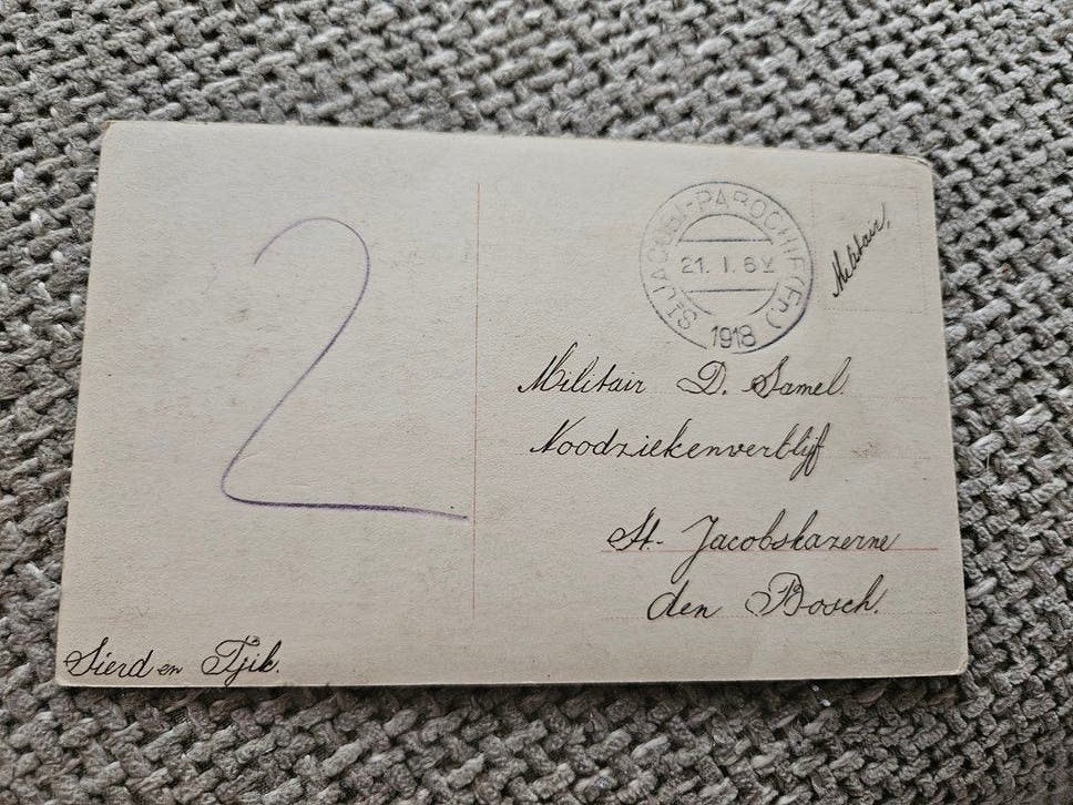 Den Bosch militaire ansichtkaart 1918 - St. Jacobiparochie, Ophalen of Verzenden, Voor 1920, Gelopen, Friesland