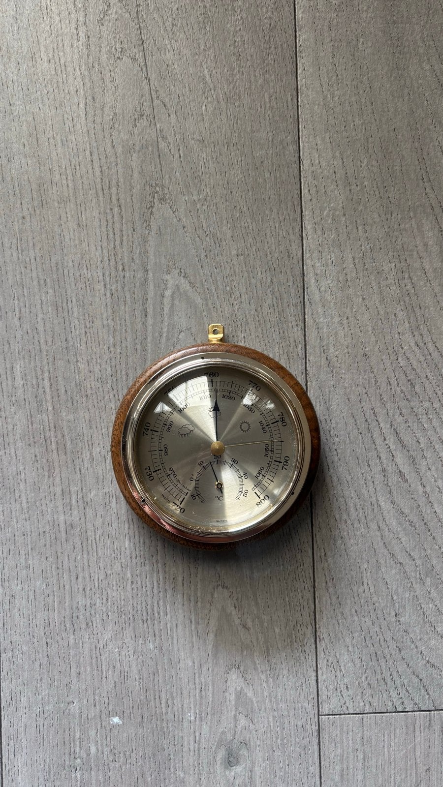 Vintage Barometer - Eiche Massiv - Rabobank, Ophalen of Verzenden, Gebruikt, Barometer