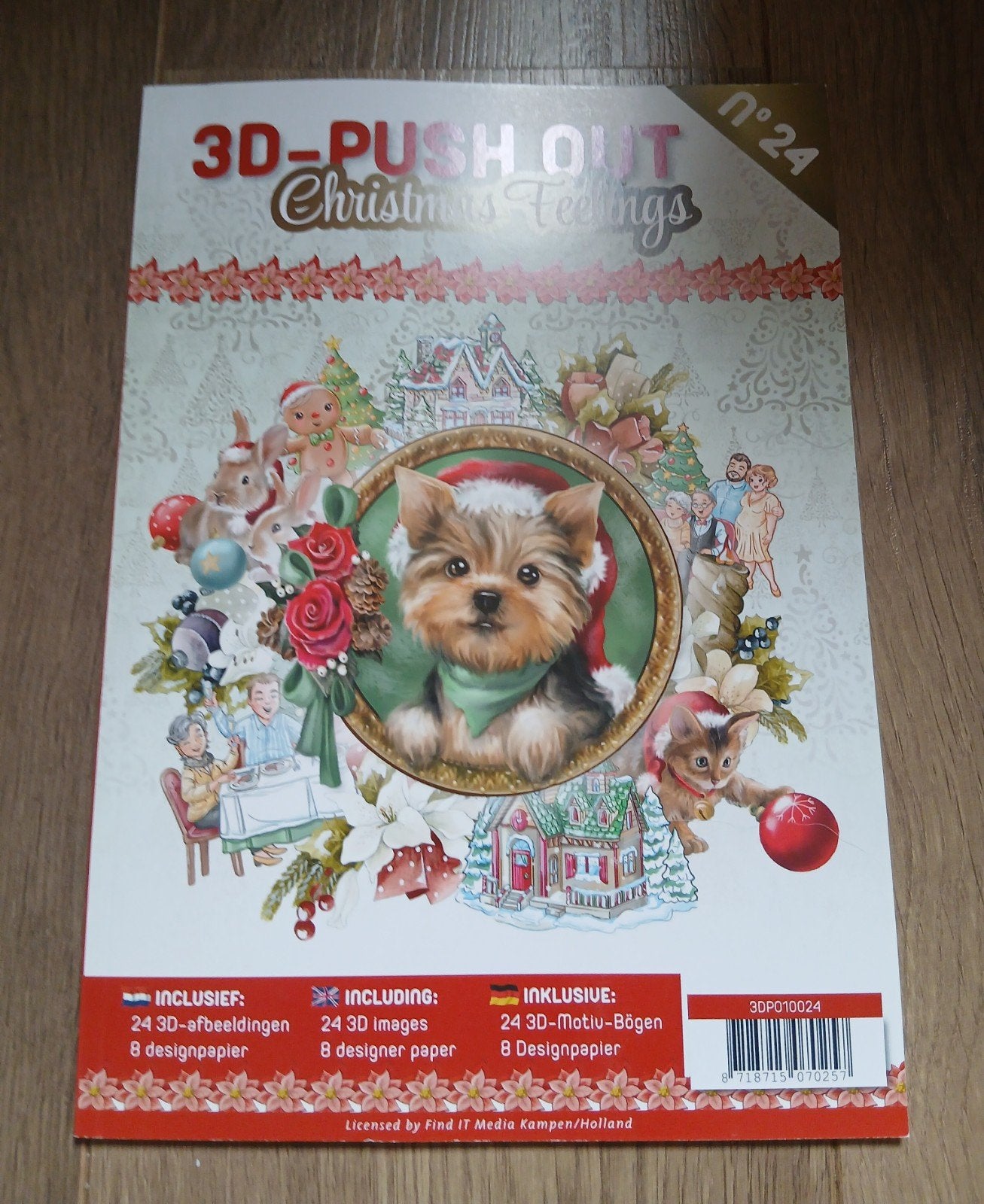 3D uitdrukvellen kerst - 24 plaatjes en 8 design papier, Ophalen of Verzenden, Nieuw