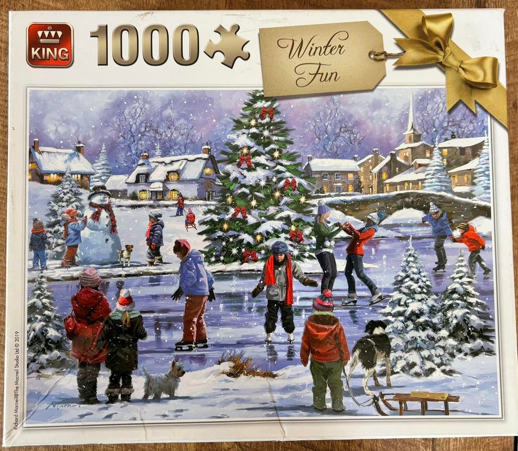 King puzzel winter fun 1000 stukjes, Ophalen of Verzenden, 500 t/m 1500 stukjes, Zo goed als nieuw