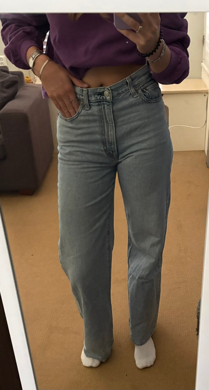 Levi’s Ribcage wide leg spijkerbroek blauw w:29 l:34, Kleding | Dames, Spijkerbroeken en Jeans, Ophalen of Verzenden, Zo goed als nieuw