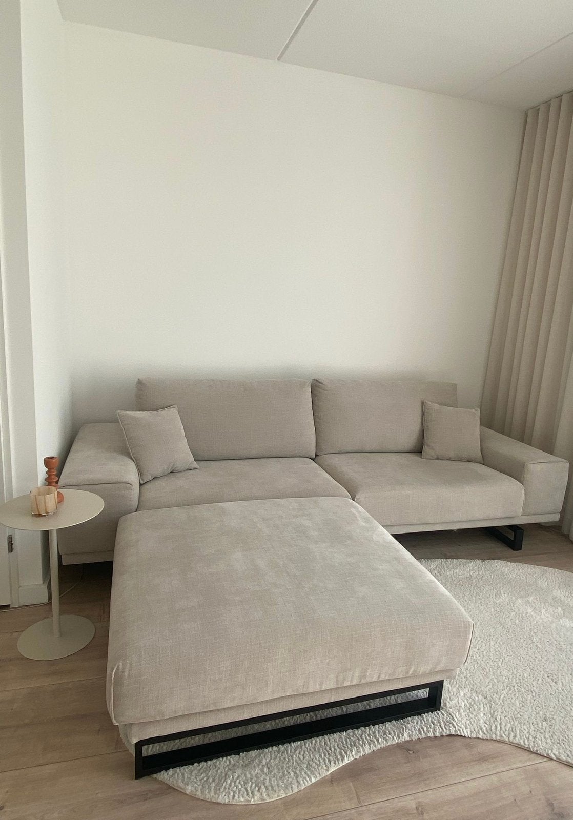 Zitmaxx bank+hocker zo goed als nieuw (zie beschrijving), Huis en Inrichting, Ophalen, Zo goed als nieuw, Stof