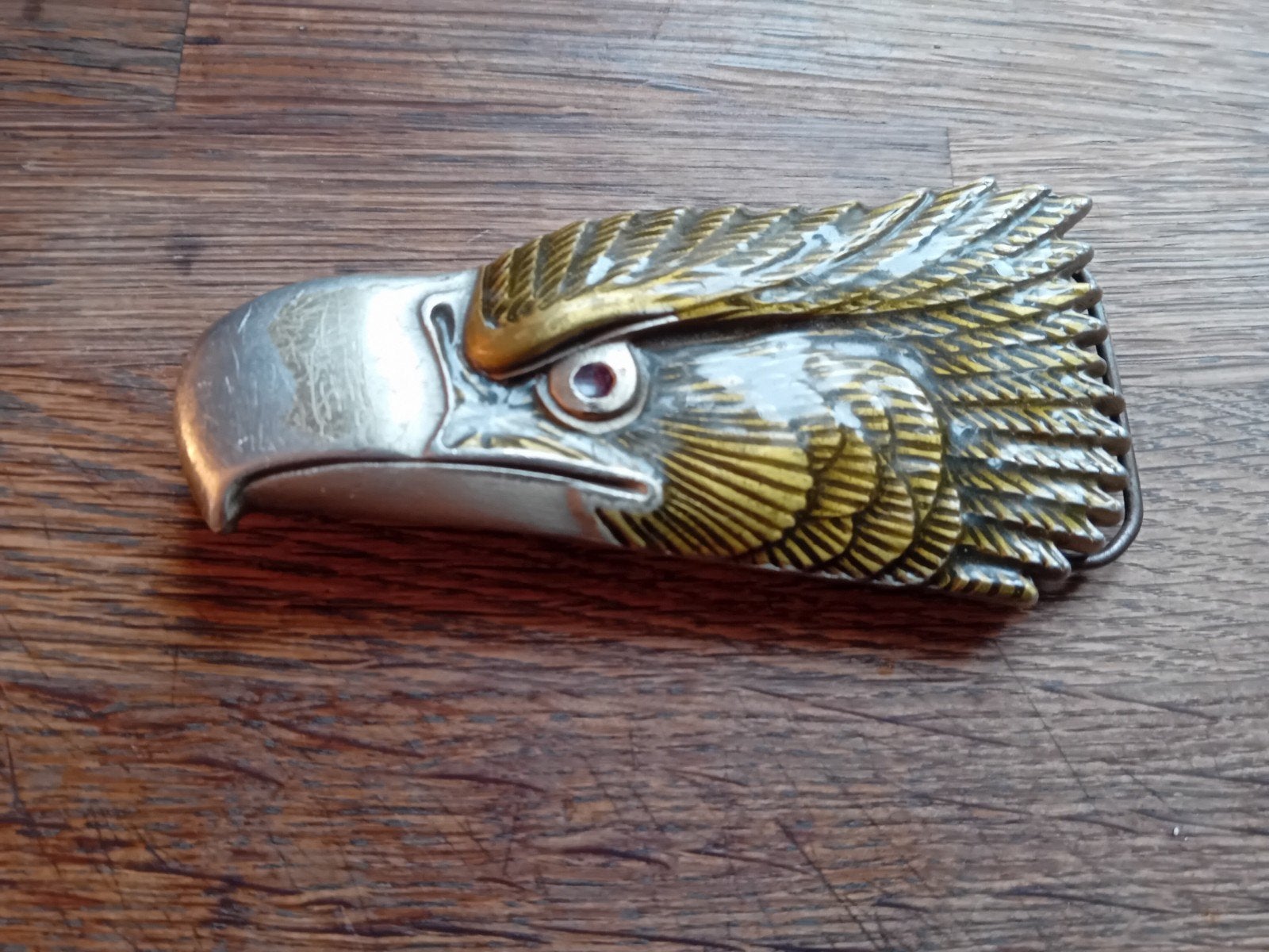 Amerikaanse Buckle riem/gesp  Adelaar pure Pewter 13/6cm, Antiek en Kunst, Ophalen of Verzenden