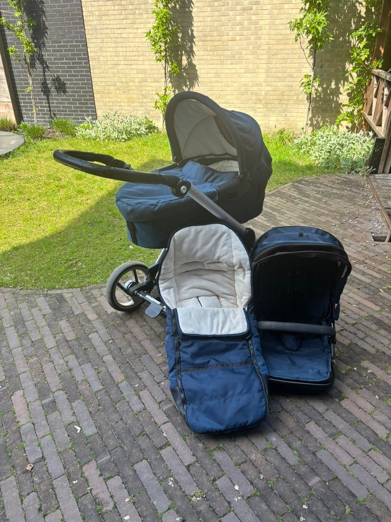 Kinderwagen set Mutsy donkerblauw, Kinderen en Baby's, Kinderwagens en Combinaties, Gebruikt, Kinderwagen, Mutsy, Met reiswieg