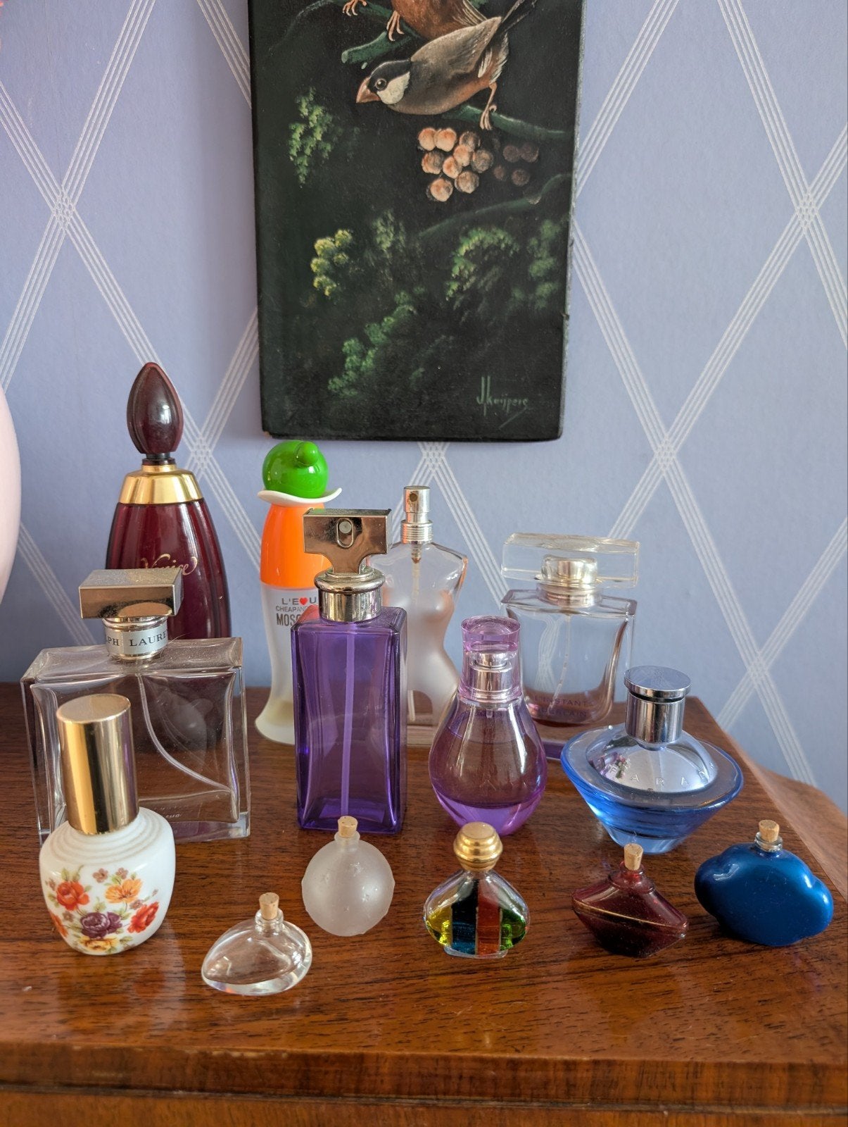 14 lege parfumflessen & miniaturen oa Moschino, Ralph Lauren, Verzamelen, Ophalen of Verzenden, Parfumfles