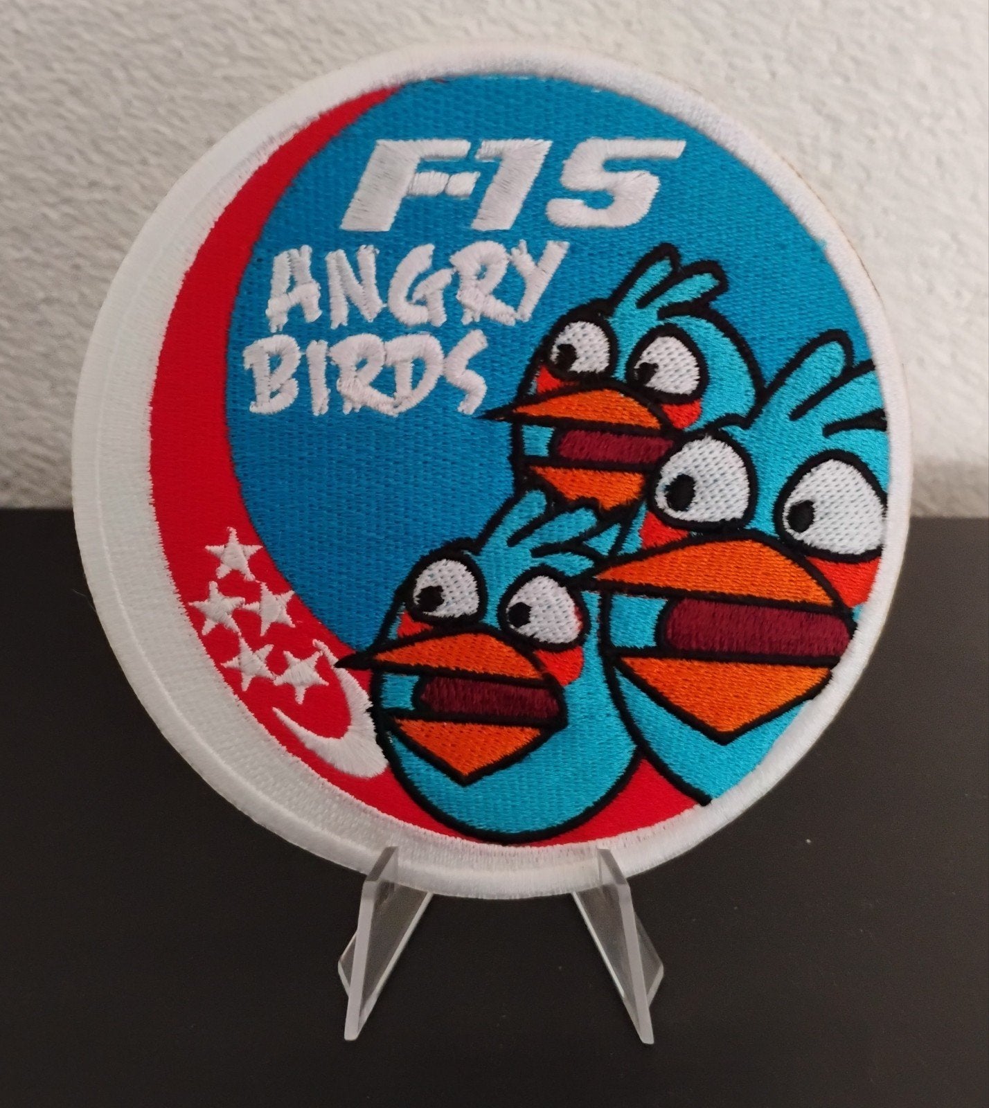 Patch - Republic Of Singapore Air Force F-15 Angry Birds, Verzamelen, Verzenden, Zo goed als nieuw, Patch, Badge of Embleem