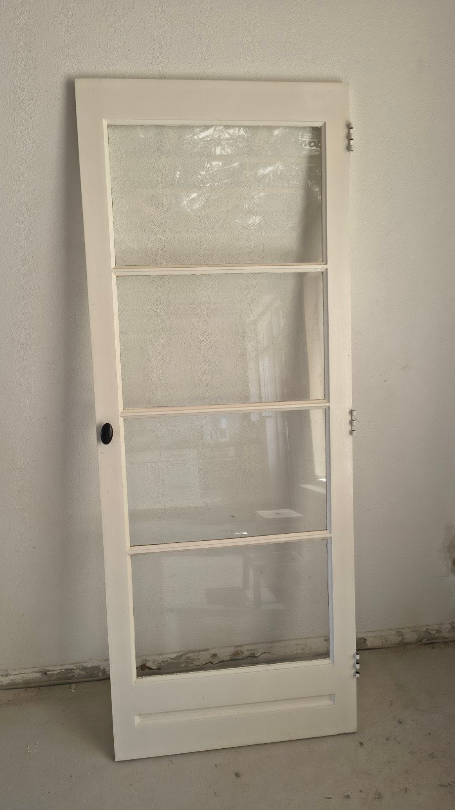 Witte binnendeur met glaspanelen (ca. 201x78 cm), Ophalen, Gebruikt, 80 tot 100 cm, Binnendeur