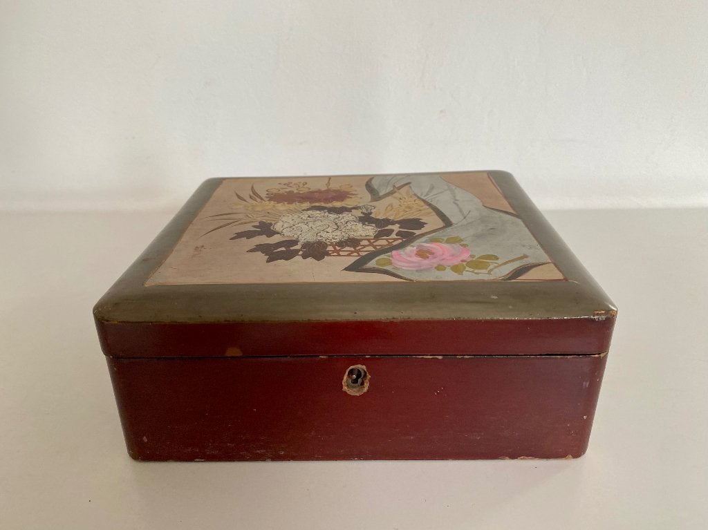 Antieke juwelendoos japans lakwerk, Ophalen of Verzenden