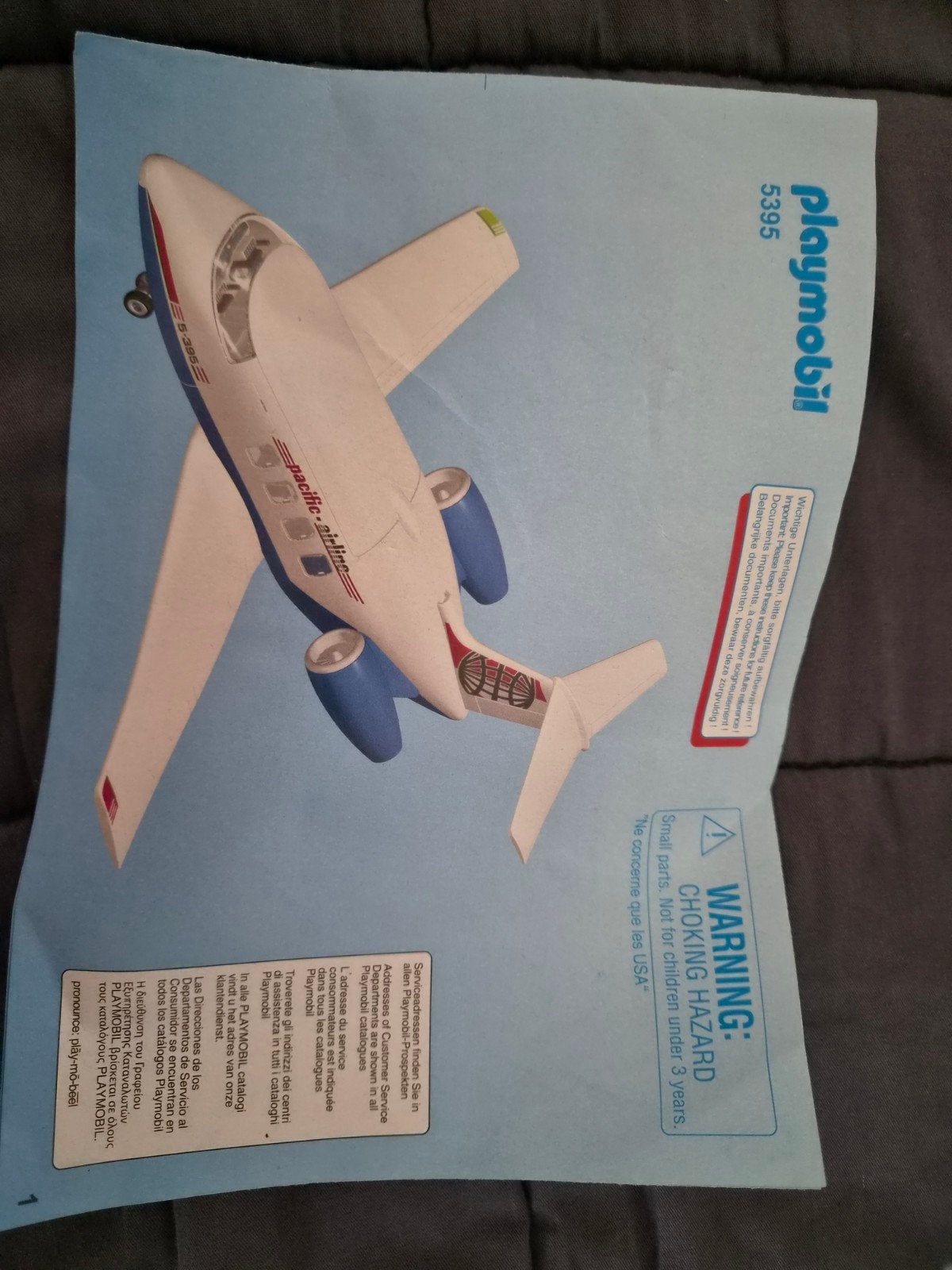 Playmobil Pacific Airline Vliegtuig 5395, Ophalen of Verzenden, Gebruikt, Jongen of Meisje