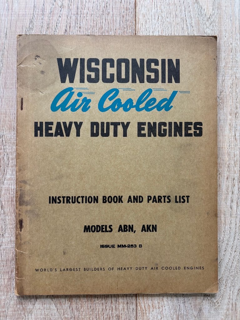Origineel instructieboek WISCONSIN motoren model ABN & AKN, Ophalen of Verzenden, Overige merken