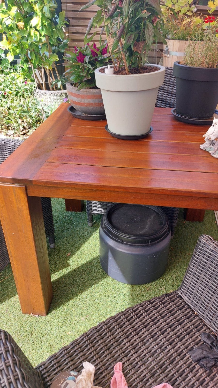 Kees Smit Teak Tuinset: Tafel 100x100x75 met 4 stoelen, Tuin en Terras, Tuinsets en Loungesets, Ophalen, 4 zitplaatsen, Gebruikt