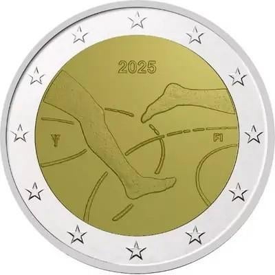 2 Euro Finland 2025 - 100 jaar Atletiek - UNC, Postzegels en Munten, Munten | Europa | Euromunten, Verzenden, Finland, 2 euro