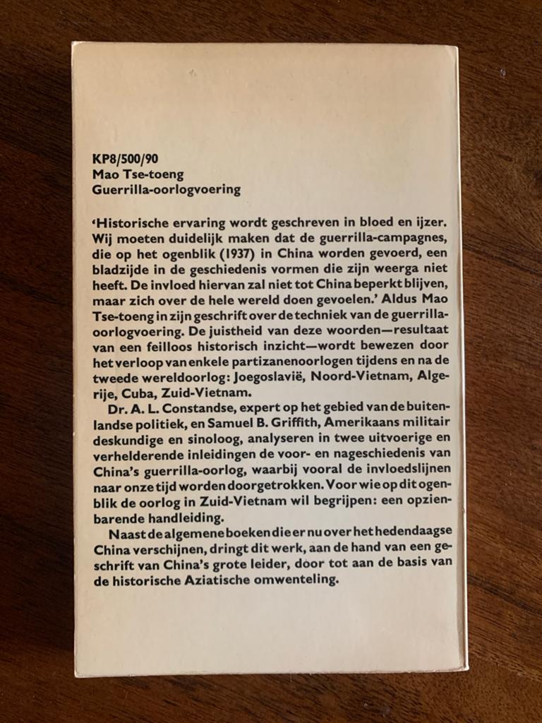 Guerrilla-oorlogvoering - Mao Tse-toeng (KP8), Boeken, Ophalen of Verzenden, Gelezen, Azië
