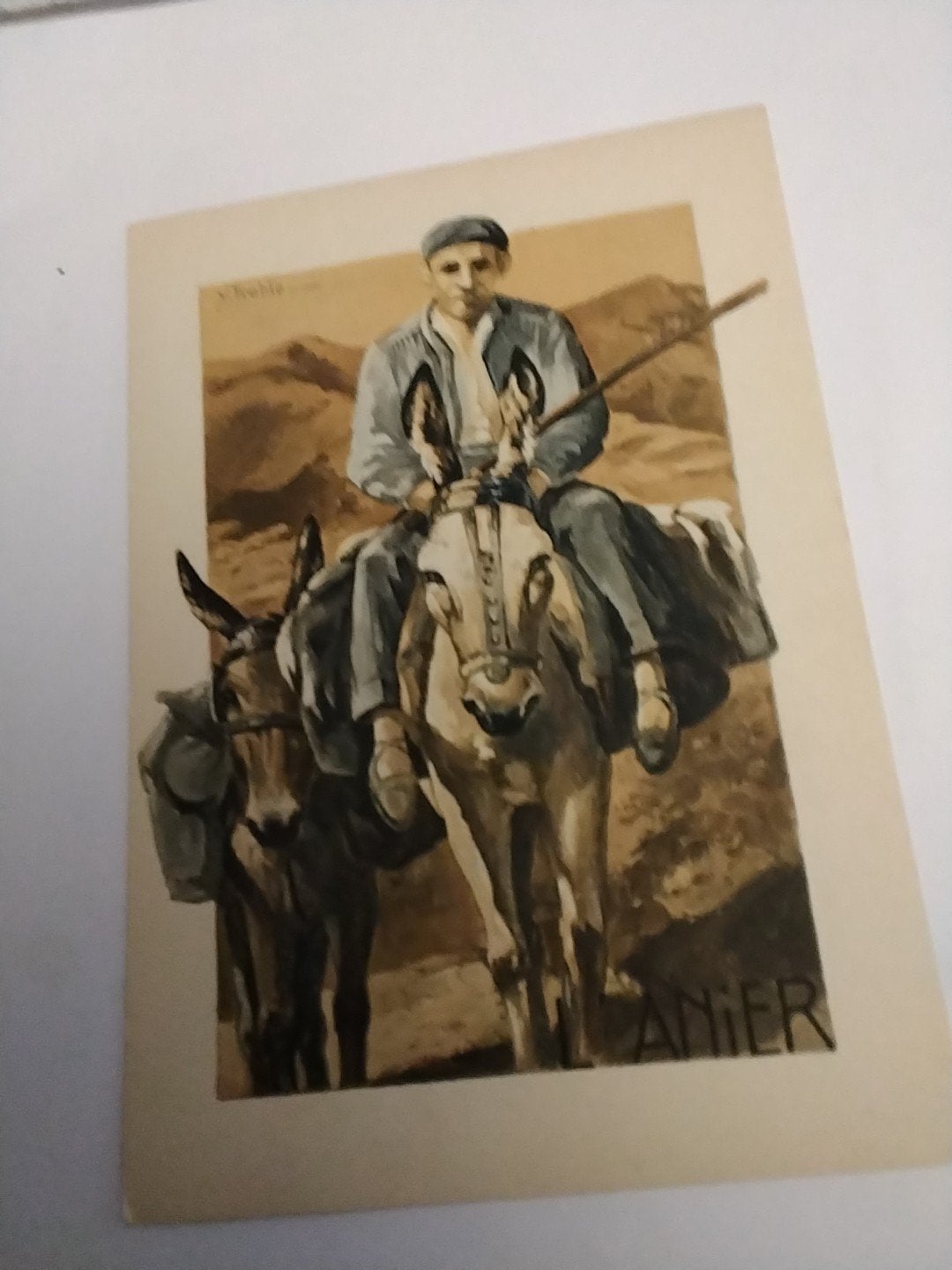 Vintage Ansichtkaart: Man op Ezel, Pays Basque, Ophalen of Verzenden, Voor 1920, Gelopen
