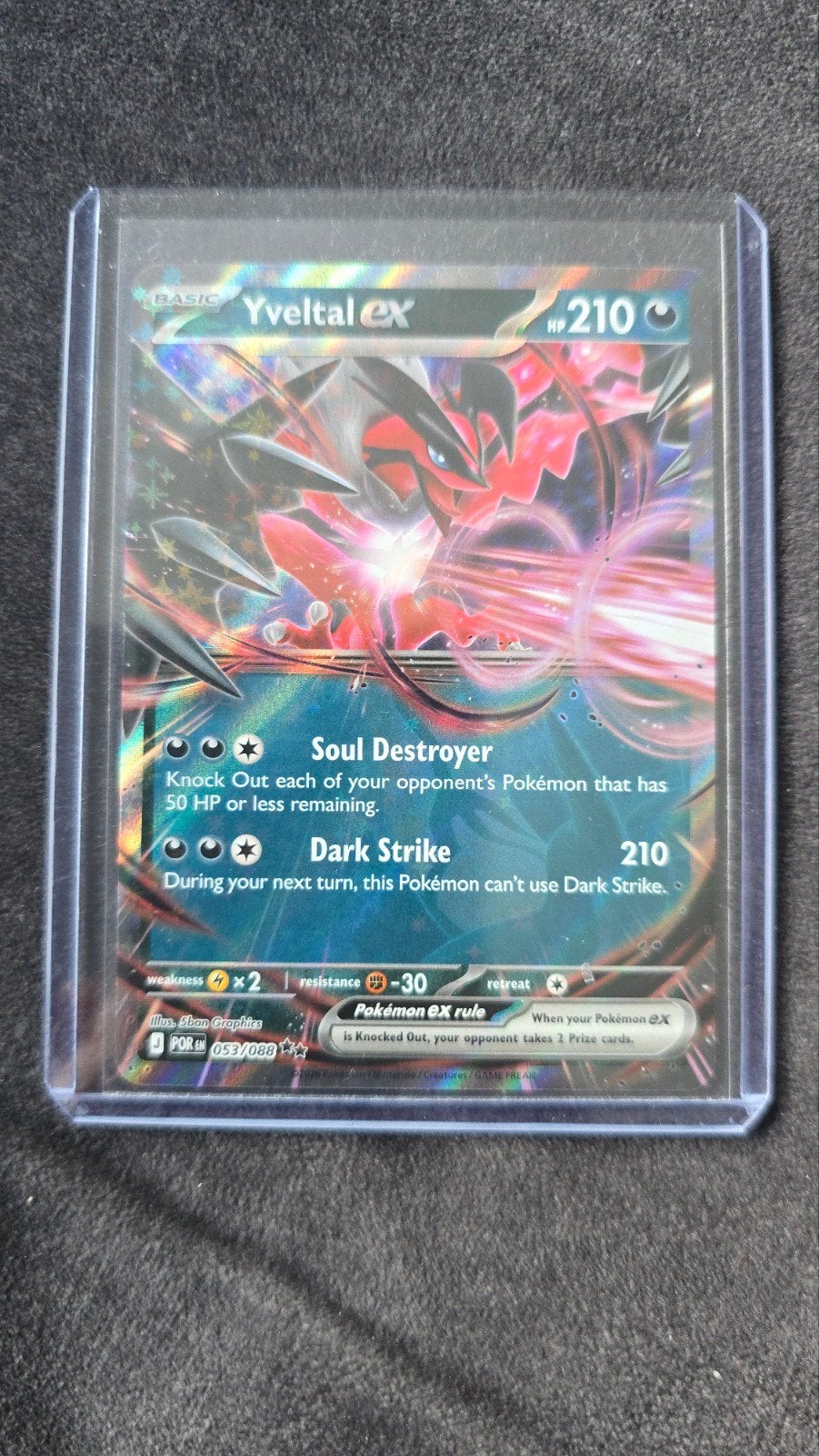 Yveltal ex 053/088 Pokémon kaart, Ophalen of Verzenden, Nieuw
