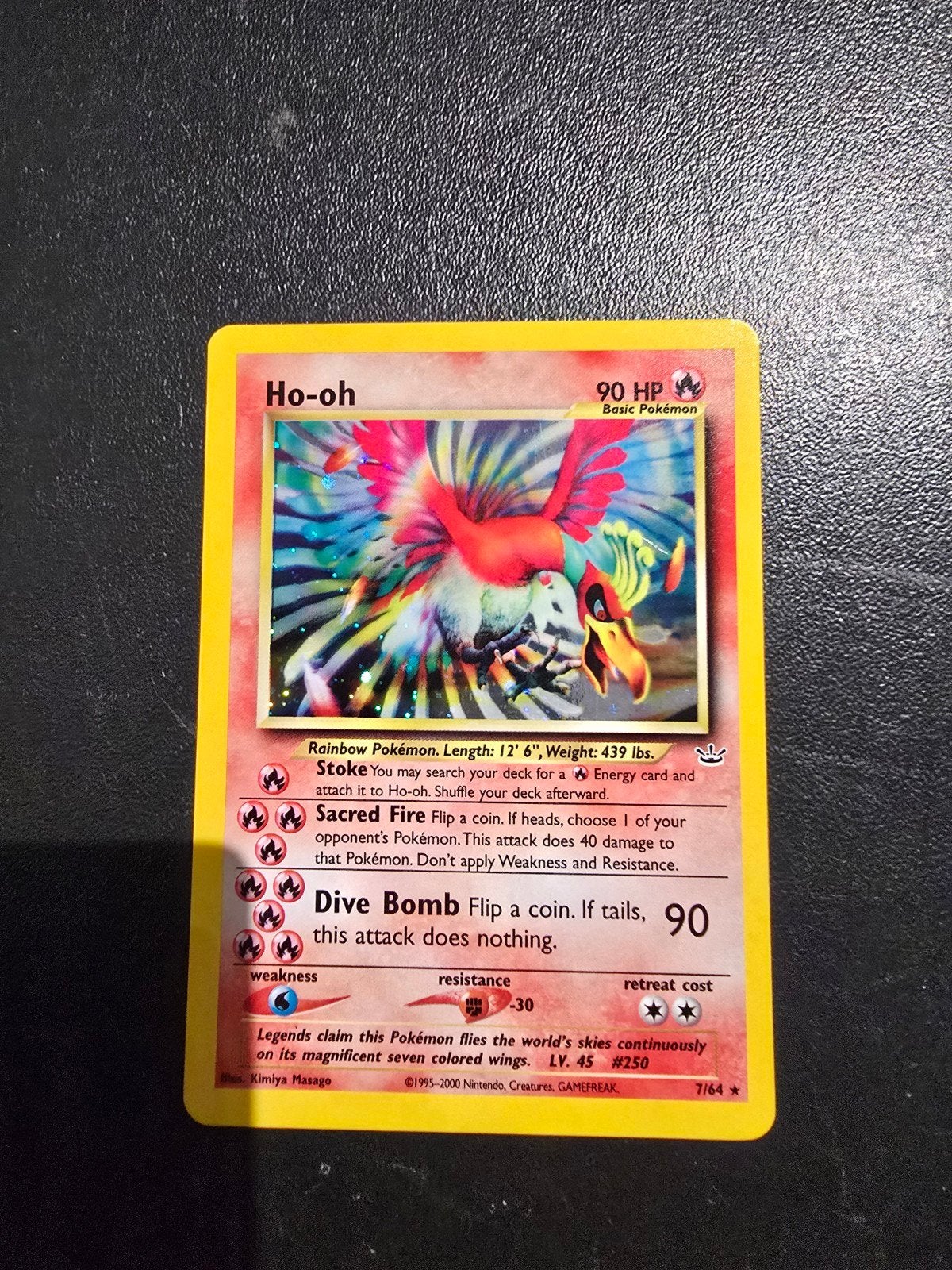 pokemon ho-oh (nr7), Ophalen of Verzenden, Zo goed als nieuw, Losse kaart