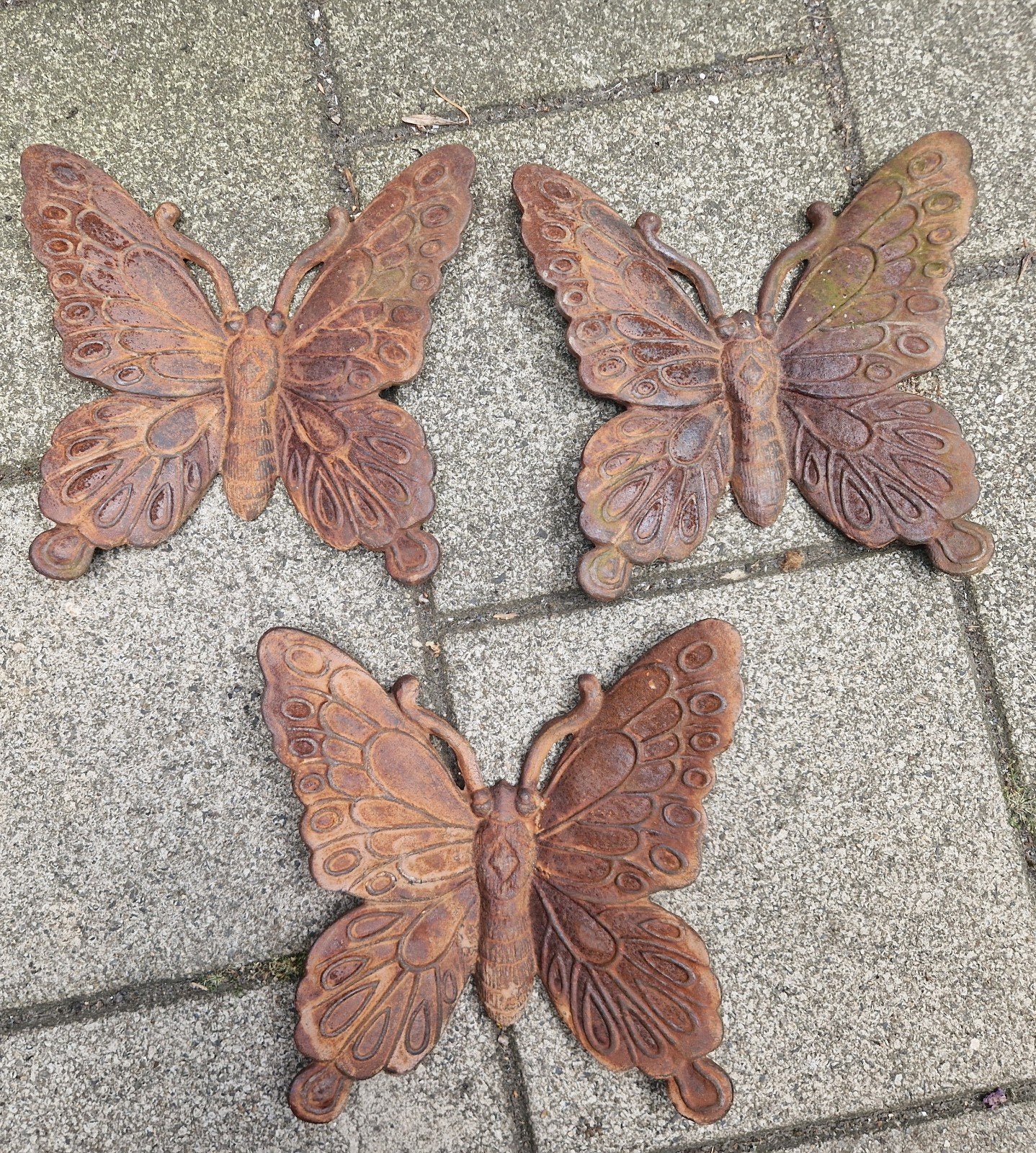 geroest stalen vlinders, tuinwand decoratie, Ophalen of Verzenden, Gebruikt