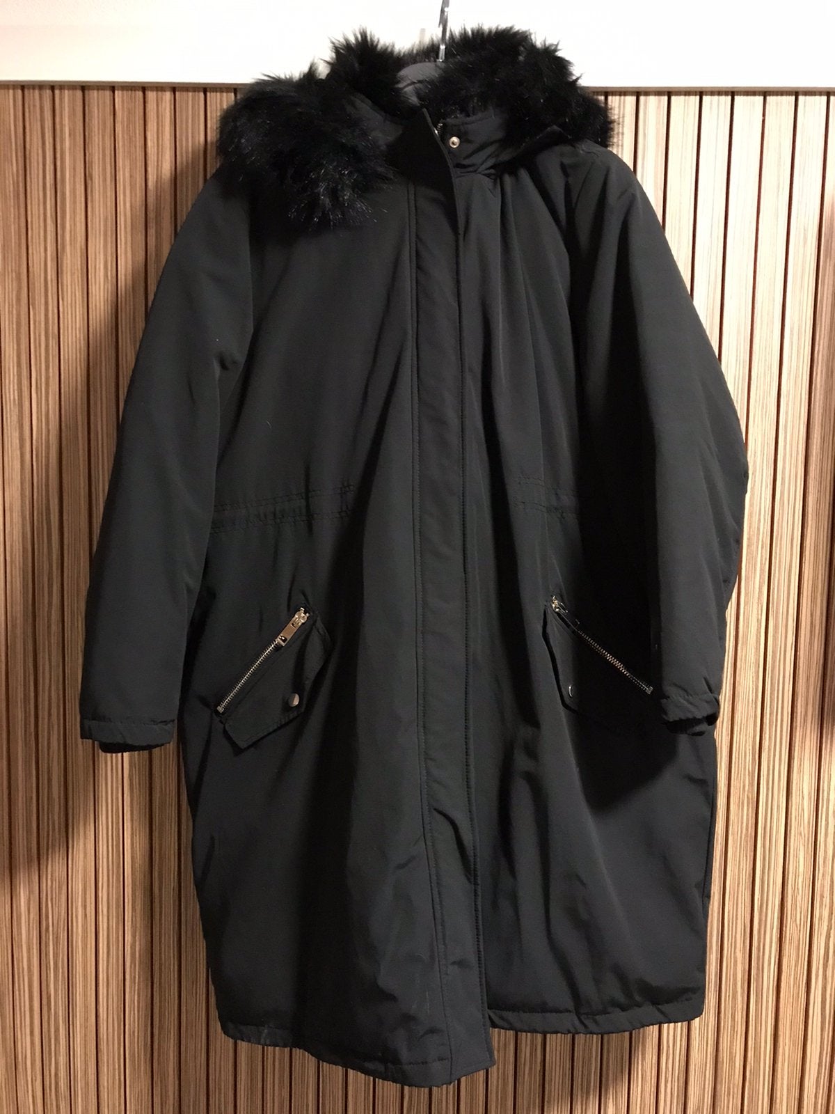 River Island kwaliteits winter jas capuchon zwart 50/52, Verzenden, River Island, Zwart, Jas of Mantel