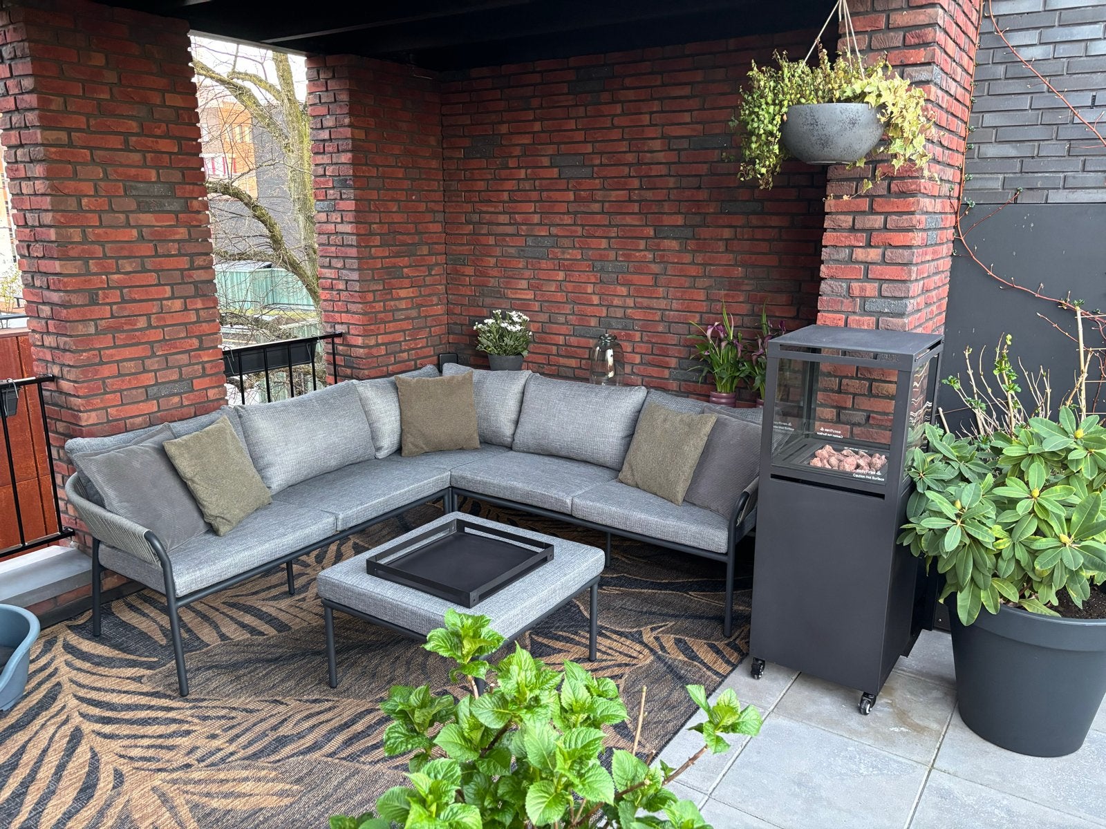 Luxe aluminium loungeset met kussens - Grijs/Antraciet, Tuin en Terras, Tuinsets en Loungesets, Ophalen, 5 zitplaatsen, Aluminium