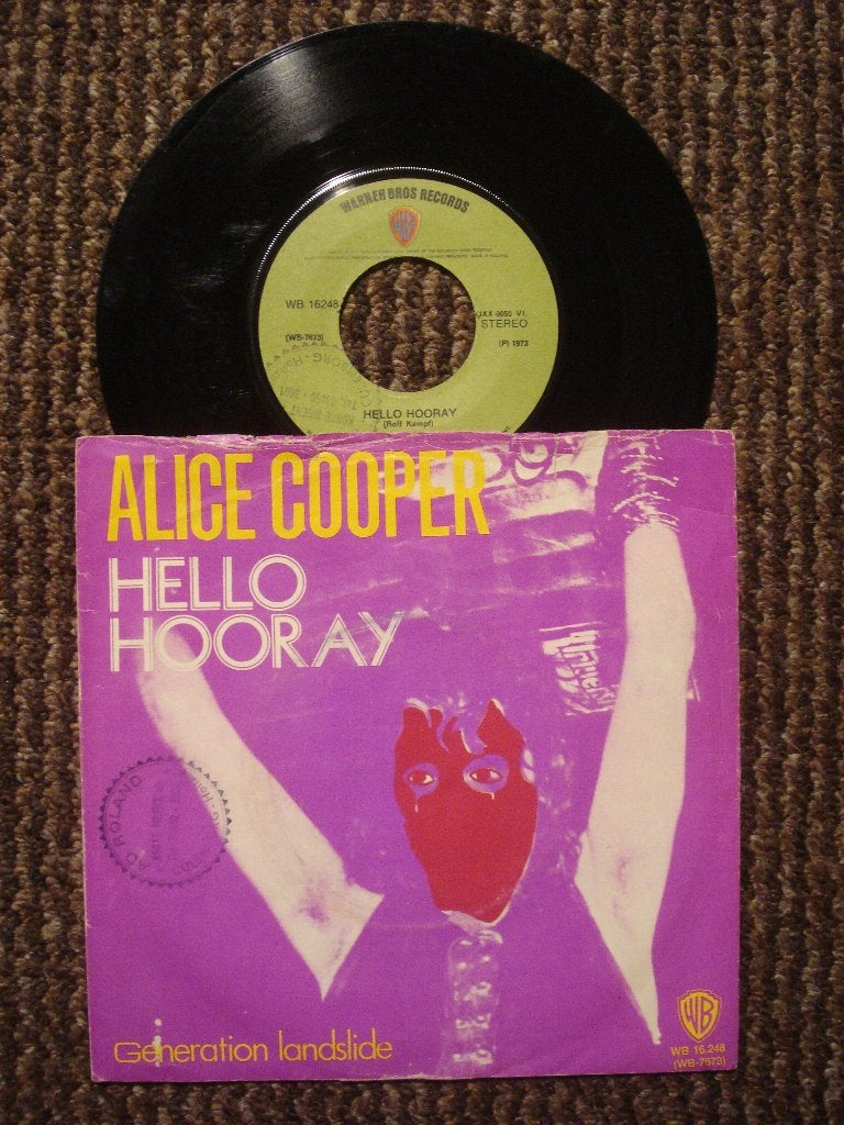 Alice Cooper 7" Vinyl Single: Hello Hooray (Nederland) Alt., Ophalen of Verzenden, Gebruikt, 7 inch, Rock en Metal