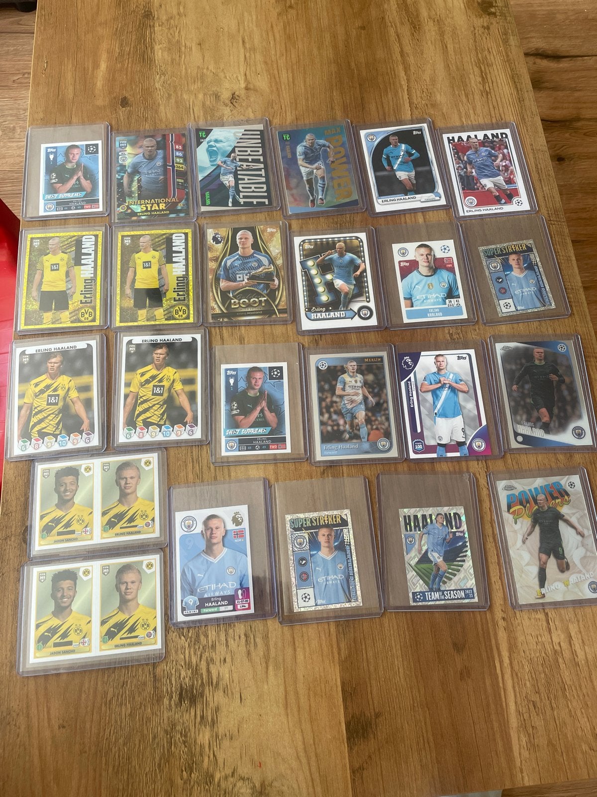 Erling Haaland Voetbal Spelerskaarten Collectie, Verzamelen, Ophalen of Verzenden, Zo goed als nieuw, Buitenlandse clubs, Spelerskaart