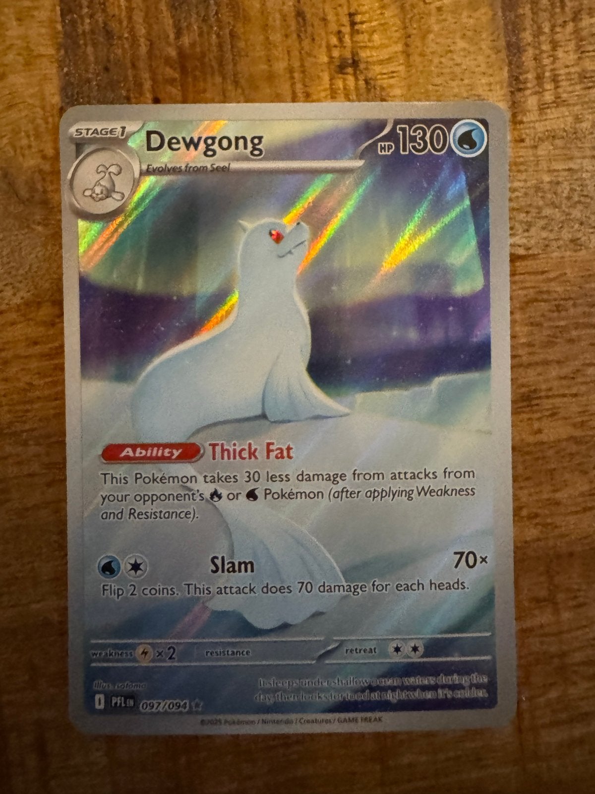 Dewgong Pokémon Kaart - Holo 097/094, Ophalen of Verzenden, Zo goed als nieuw, Losse kaart, Foil