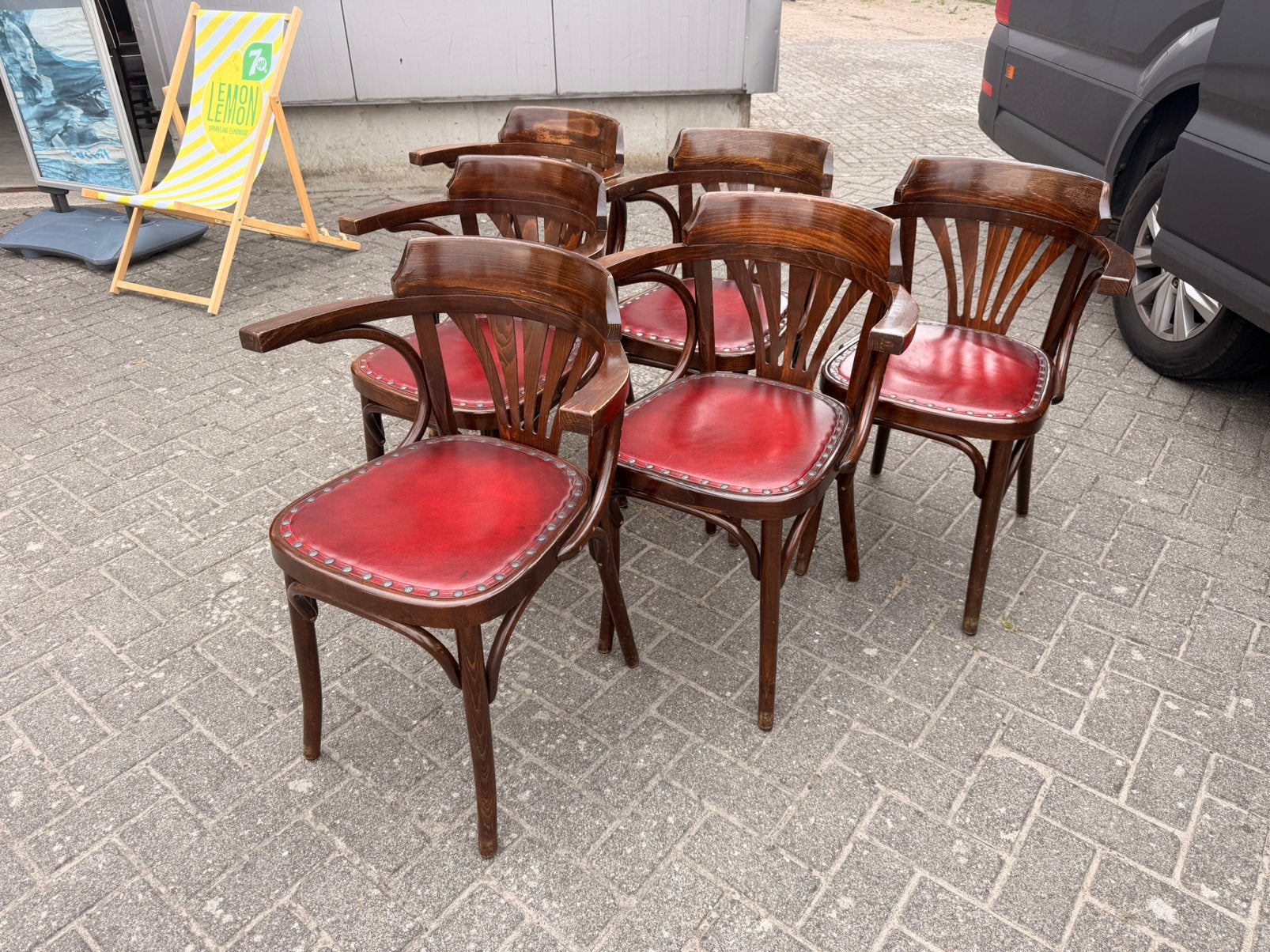 Vintage retro bistro cafe thonet stoelen bar mancave, Gebruikt, Bruin, Ophalen of Verzenden, Cafe bar bistro thonet retro vintage klassiek