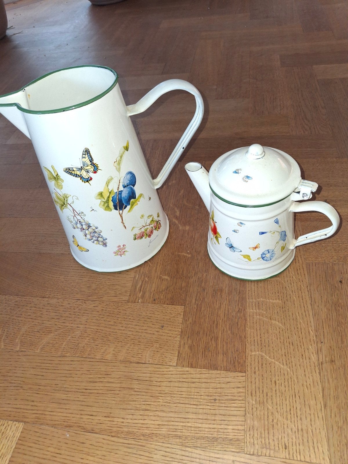 Janneke Brinkman Vintage Emaille Kannen Set, Antiek en Kunst, Antiek | Emaille, Ophalen of Verzenden