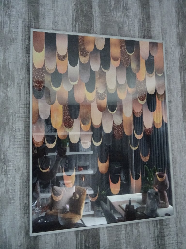 SCHITTERENDE WISSELLIJST + POSTER VAN KUNSTENAAR OP=OP, Ophalen, Abstract, Papier/karton, Print