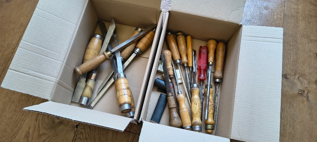 Partij beitels, ( & draaibeitels ?) voor hout, Verzenden, Gebruikt, Beitel, Overige merken